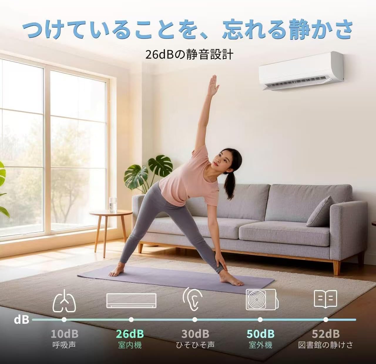 CYA-2216AZ(W)/COYA-2216AZ Air Conditioner, 2026 Model, Large Airflow, Comfortable, Cooling and Heating, Quiet, Energy Saving, Dehumidification, Interior Cleaning, 4-Way Swing, Left and Right Louver