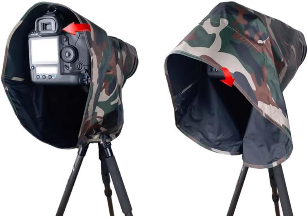 CHASING BIRDS Universal Rain Cover for Telephoto Lens Raincoat Telephoto Lens Protective Cover Dual Layer Waterproof Fabric Double Protection Waterproof Camouflage Lens Coat for CANON RF200-800mm