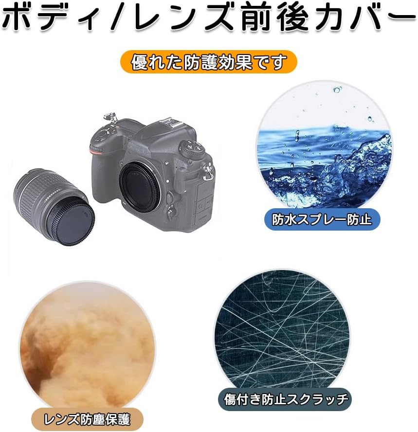 BOOHUQICH Lens Cap, Camera Lens Cover, Compatible with Canon EOS Series, Compatible with Canon, Set of 4