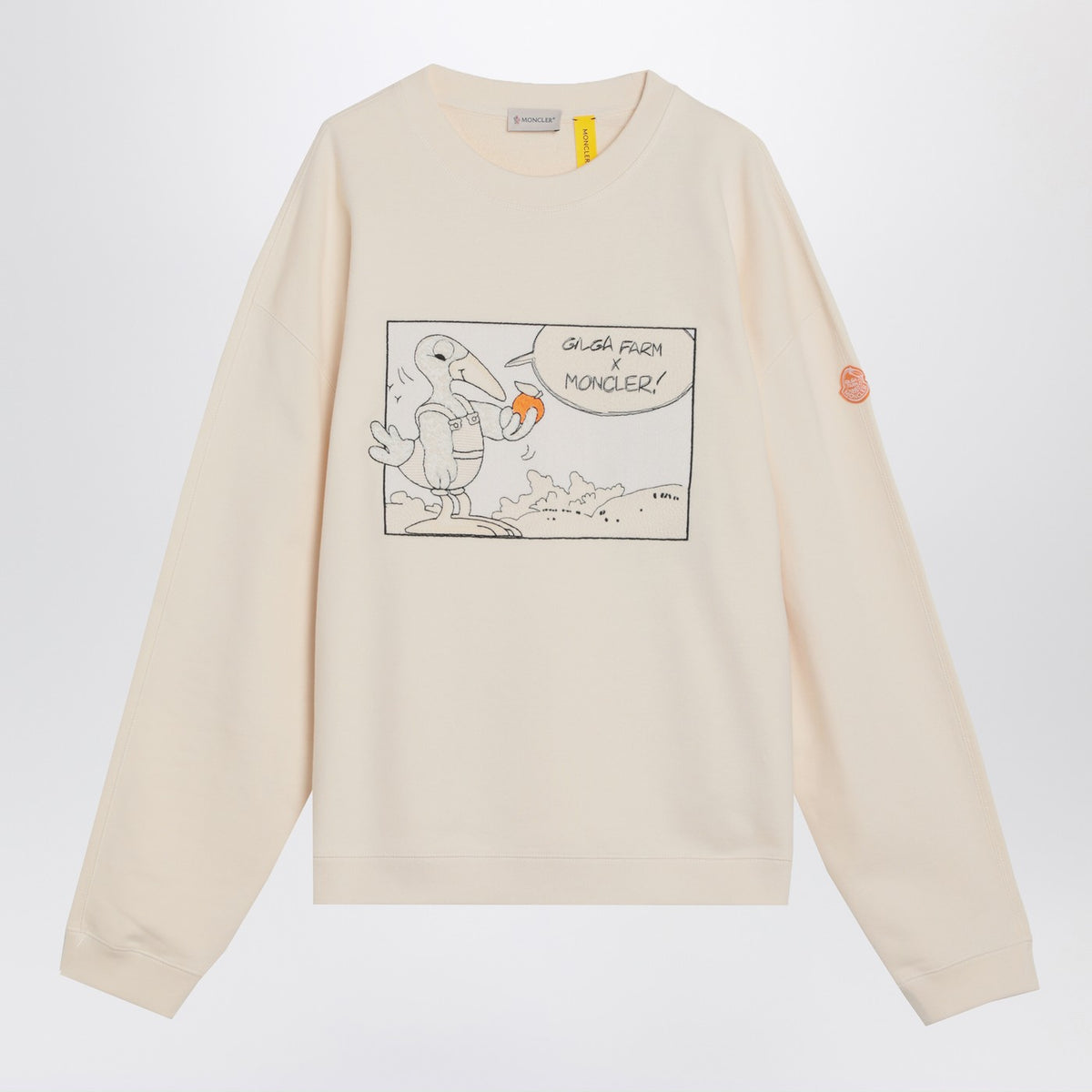 Moncler モンクラーxギルガ農場ドナルドグローバーアイボリーホワイトコットンスウェットシャツ - Image 4