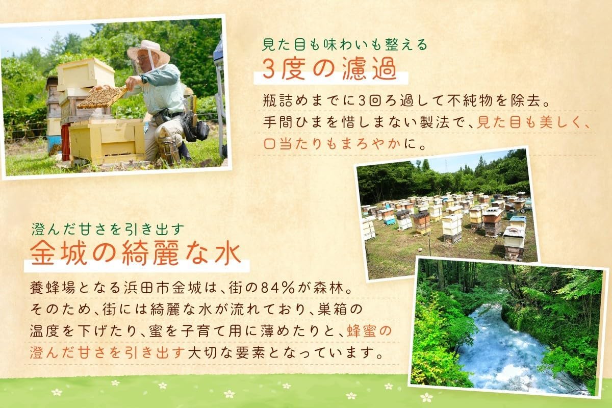 Domestic Pure Multi-flower Honey from Shimane Hamada｜Wataya Hachiuemon Sannen Iwa no Satoyama Honey, Additive-free Honey (500g 1 bottle)