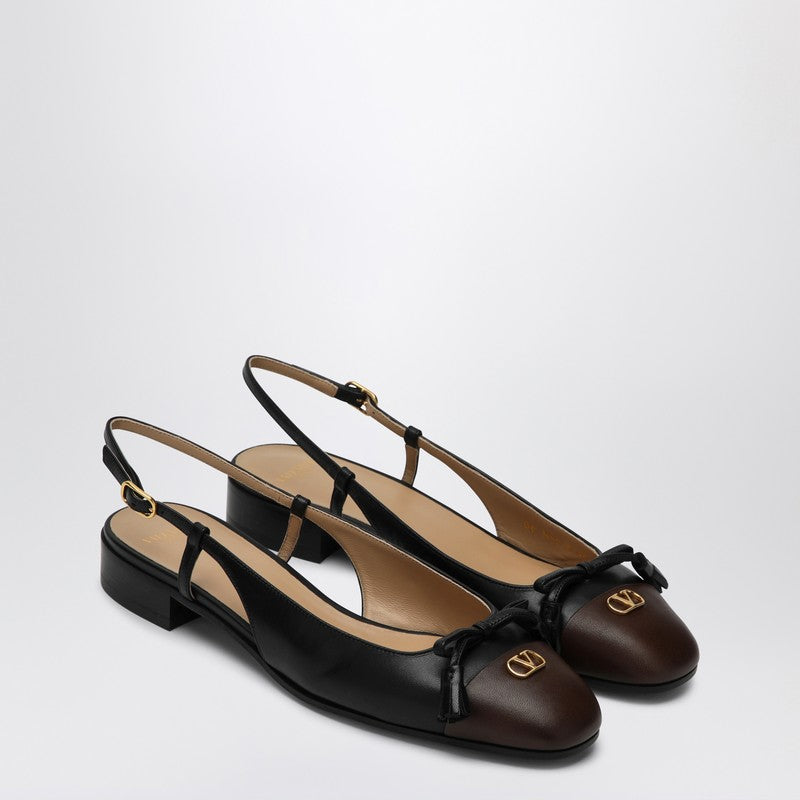 Valentino バレンティーノガラヴァニバレットデュロイスリングバックバレリーナフラット/コーヒー - Image 4