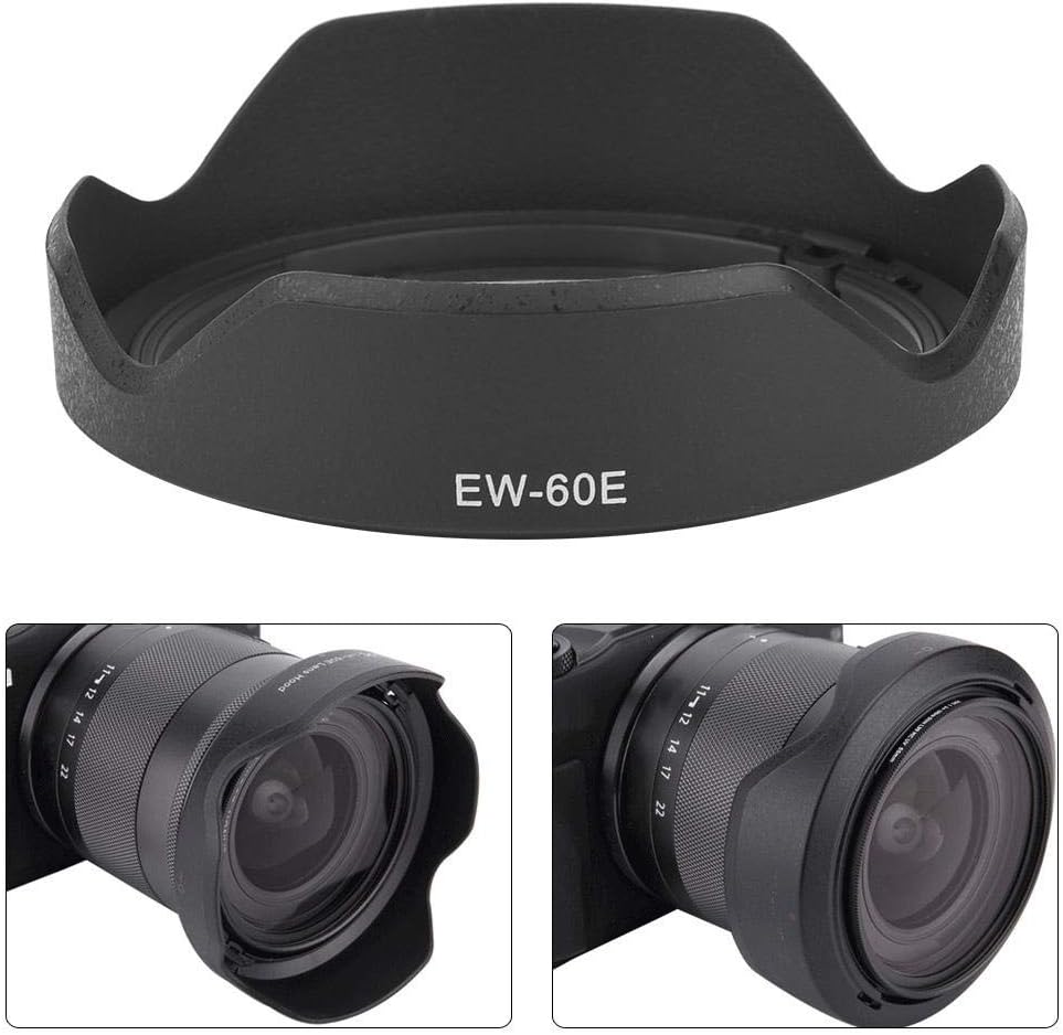 Hakeeta EW-60E Lens Hood ABS Plastic Lens Hood High Shading Flower Lens Hood for Canon EF-M 11-22mm f/4-5.6 IS STM