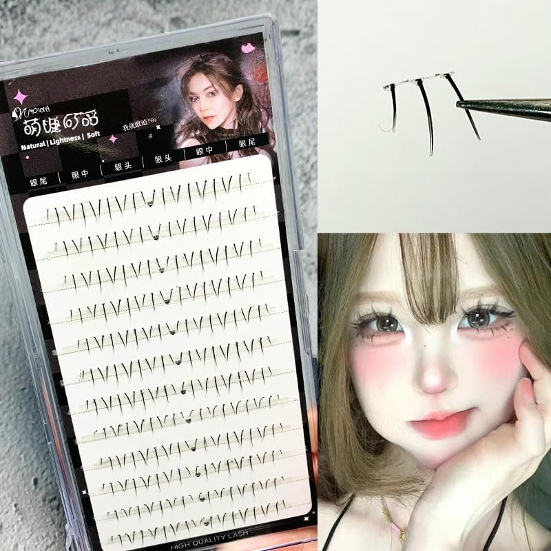Lower Eyelashes, Cute, 3D Look, Partial False Eyelashes, With Glue, Bunchy, Popular, Beginner, Durable, Eye Makeup, Natural, Lightweight, Comfortable, Travel and Daily Use