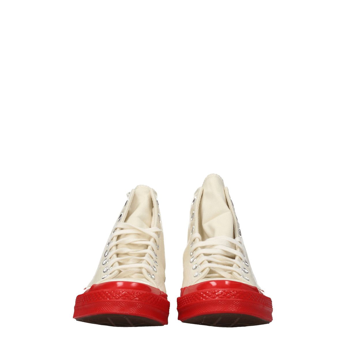 Comme Comme DesGarçonMen'S コンバーススニーカーファブリックベージュ/赤 - Image 4