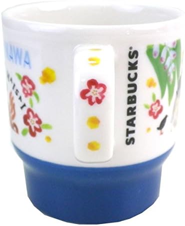 Starbucks Stava Japan Limited Okinawa Exclusive Mug, Renewed Design, Cisar, Hibiscus, Ryukyu, Okinawa Naha, Local Limited, White, Blue, Navy Mug, Ceramic, 12.8 fl oz (355 ml)