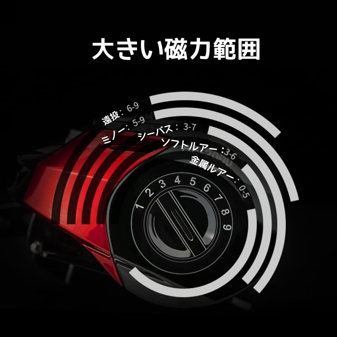 ritutou Bait Reel, Saltwater Fishing, Freshwater Fishing, Dual Use, Maximum Drag Force, 17.6 lbs (8 kg), Lightweight, Bass, Fishing Reel, Casting, Magnetic Brake, Fishing Reel, Bass Fishing