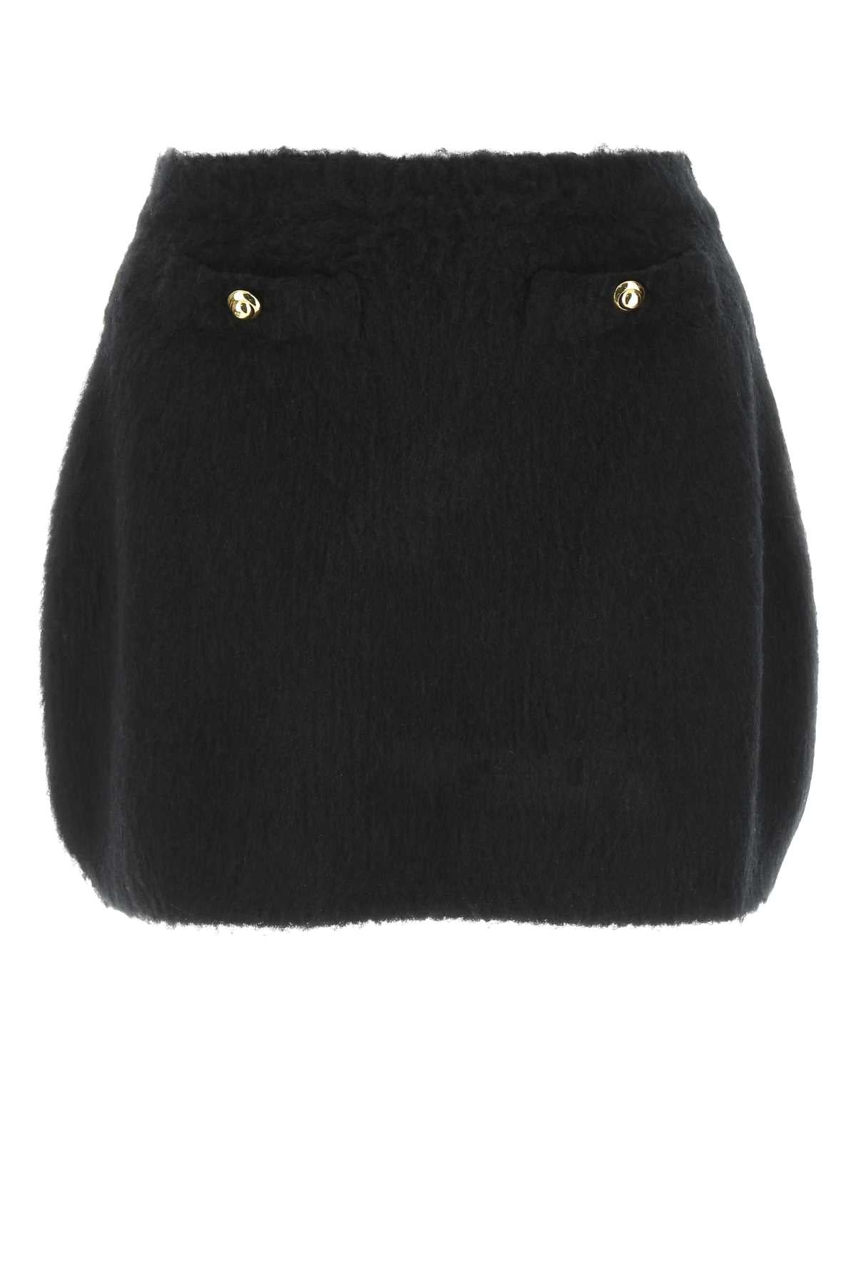 Miu Miu Miu Blackストレッチウールブレンドミニスカート - Image 4