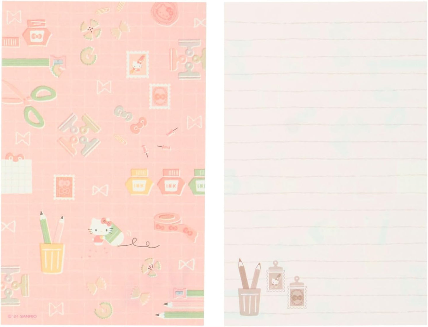 Sanrio 340871 Hello Kitty Kitty Letter Set, 8 Piece Toilet Pin, Includes Envelopes, Sealing Seal Included