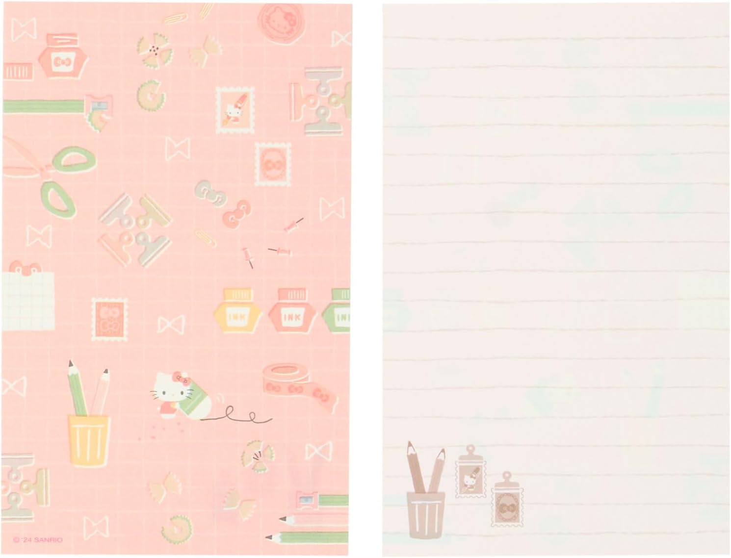 Sanrio 340871 Hello Kitty Kitty Letter Set, 8 Piece Toilet Pin, Includes Envelopes, Sealing Seal Included