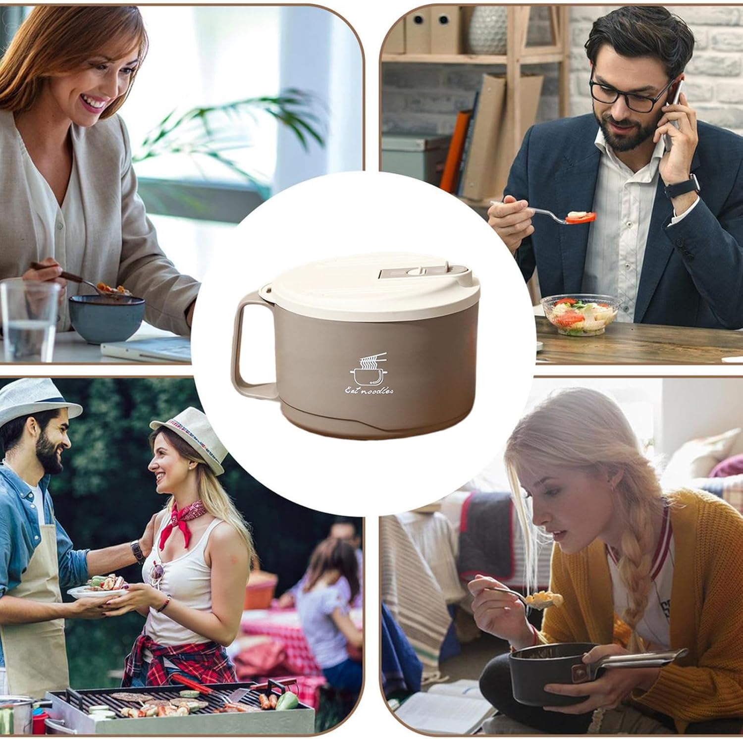 Instant Ramen Rice Bowl, Ramen Donburi, Dishes, Ramen Bowl, With Lid, Food Container, Food Storage, Udon, Miso, Thai Noodles, Instant Ramen Bowl, 3.3 gal (1.1 L), Large Capacity, Insulated, Heat