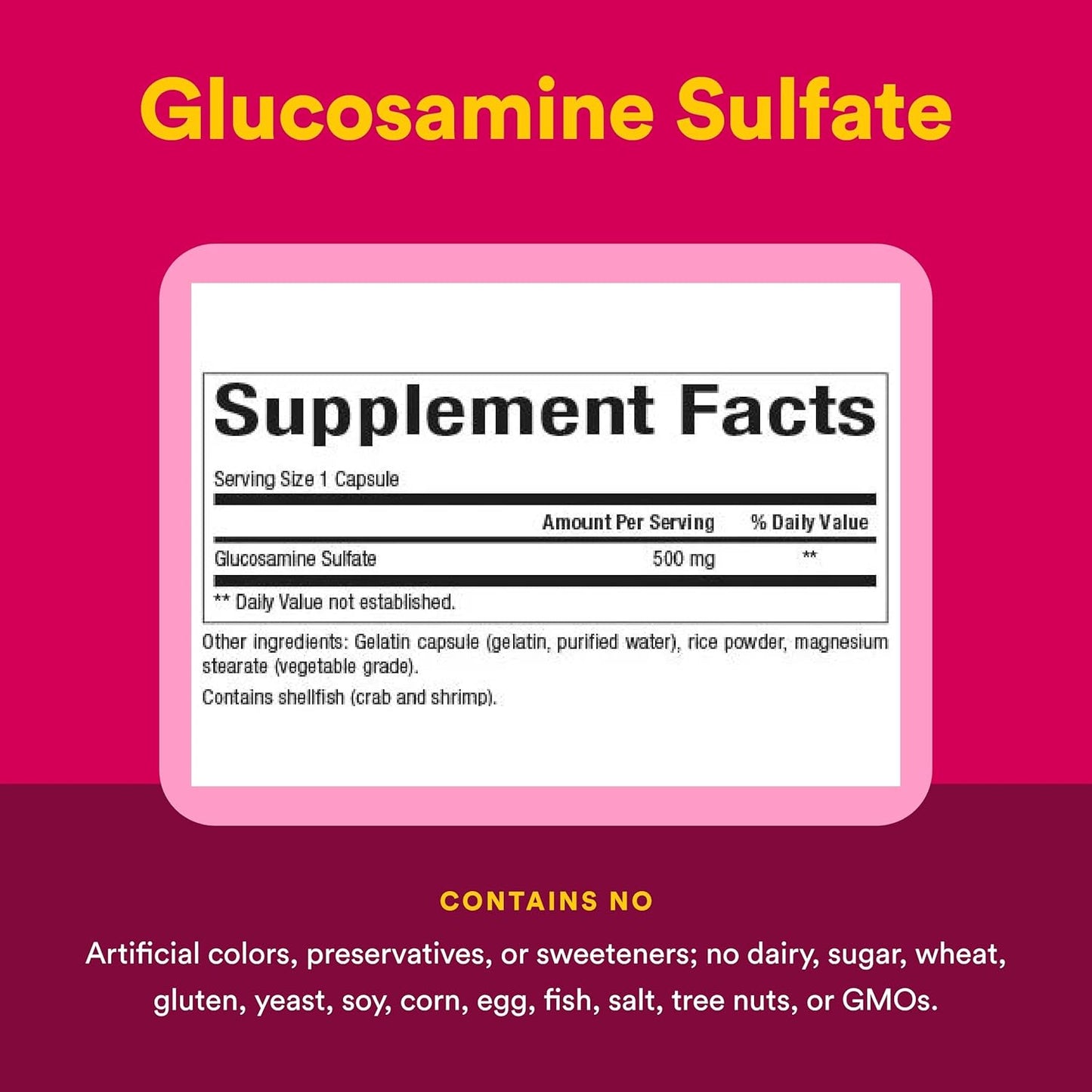 Natural Factors Glucosamine Sulfate, 180 Caps 500 mg