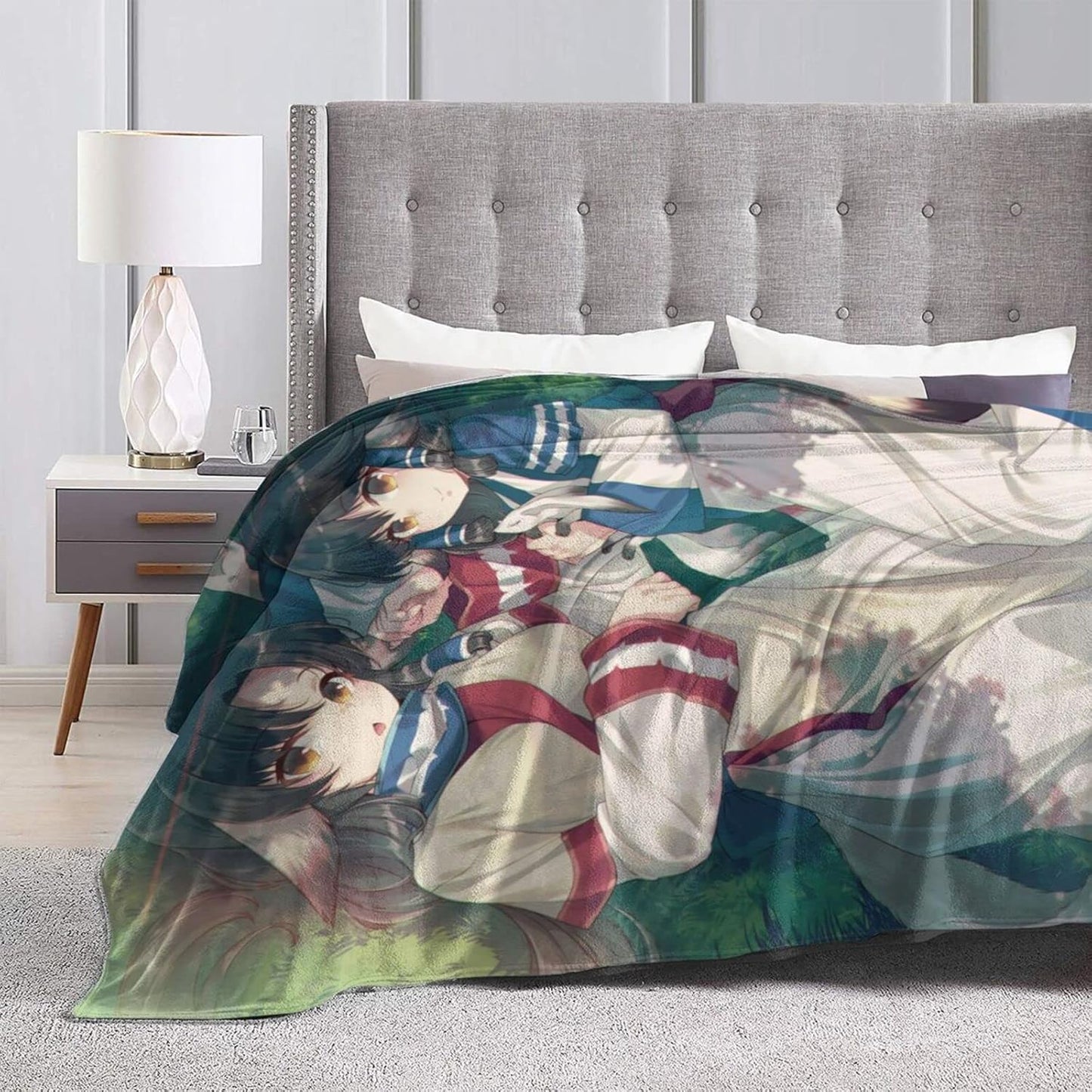 Moe Anime Blanket, Single Blanket, Microfiber, Warm Blanket, Washable, Uttawarerimono Ellu Arlu, Animal Ears, Comforter, Bedding, Cute, Fluffy, Nap Comforter, Large, Anime Goods, Autumn, Winter, Cold