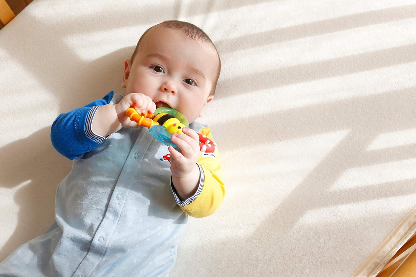 SASSY TYSA80679 ABS Teething Rattle, For 3 Months and Up, Cool, Various Feeling, Bumble Bites Fan