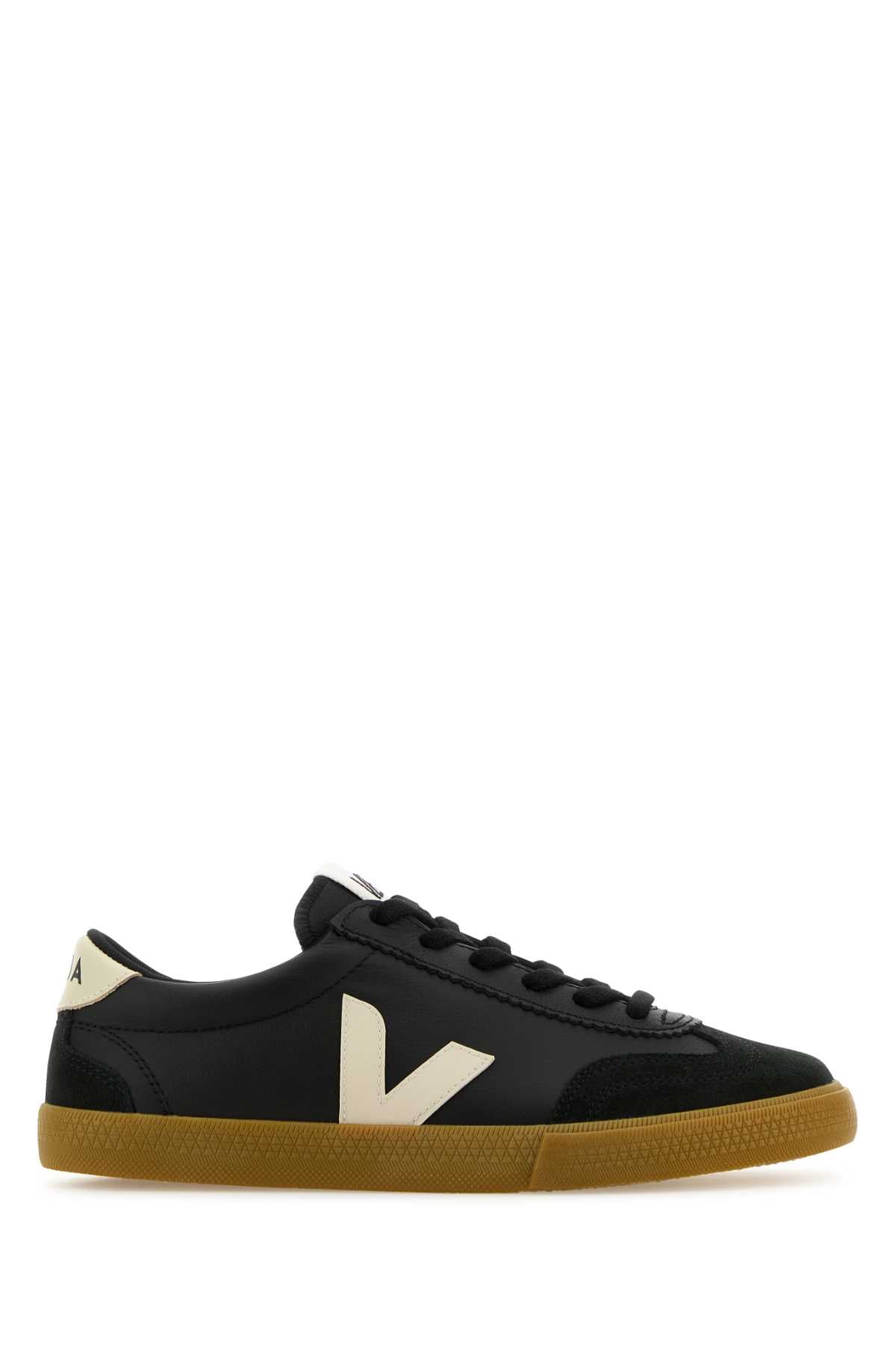 Veja Veja Black Leather Volley O.T.スニーカー - Image 4
