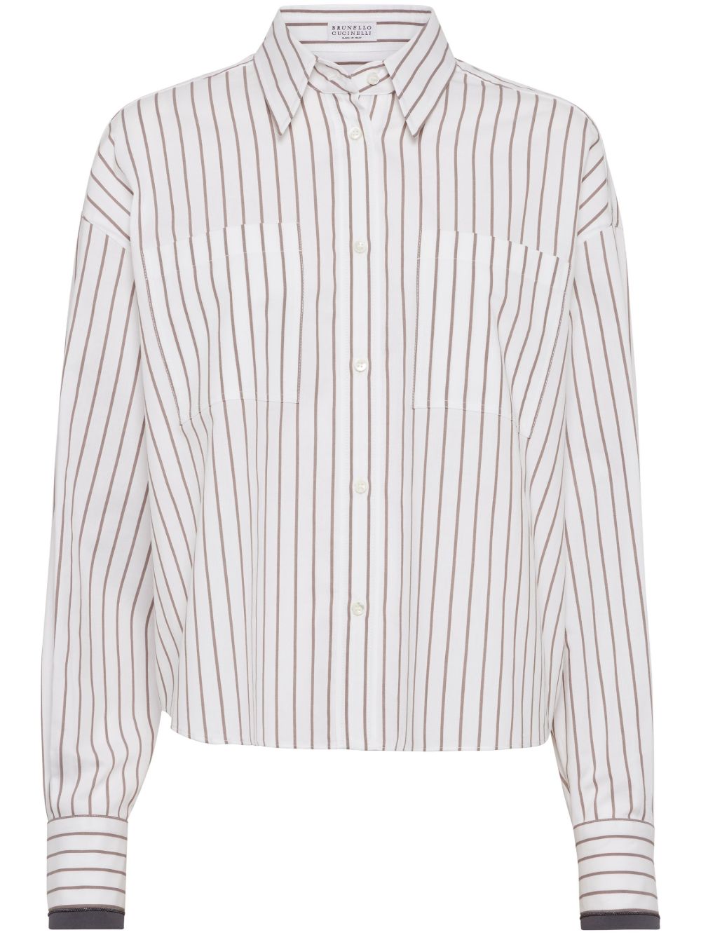 Brunello Cucinelli Striped Cotton Shirt - Image 4
