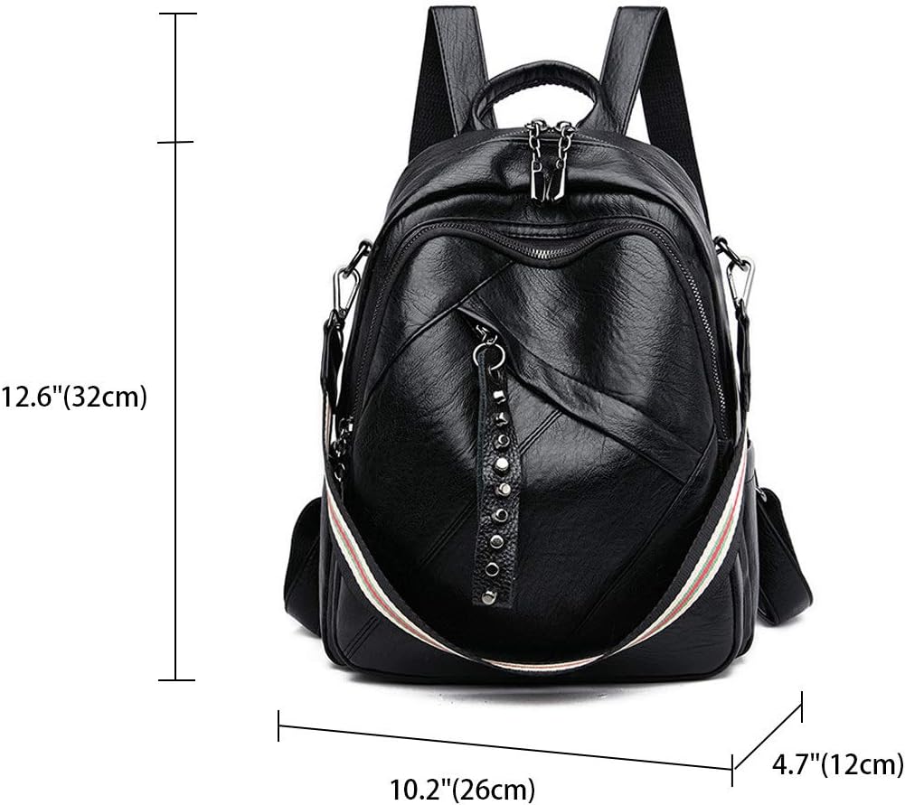 BUKESIYI Women's Backpack Handbags PU Leather Anti-theft Worn Shoulder Strap Original Elegant Brand FR78196 Black