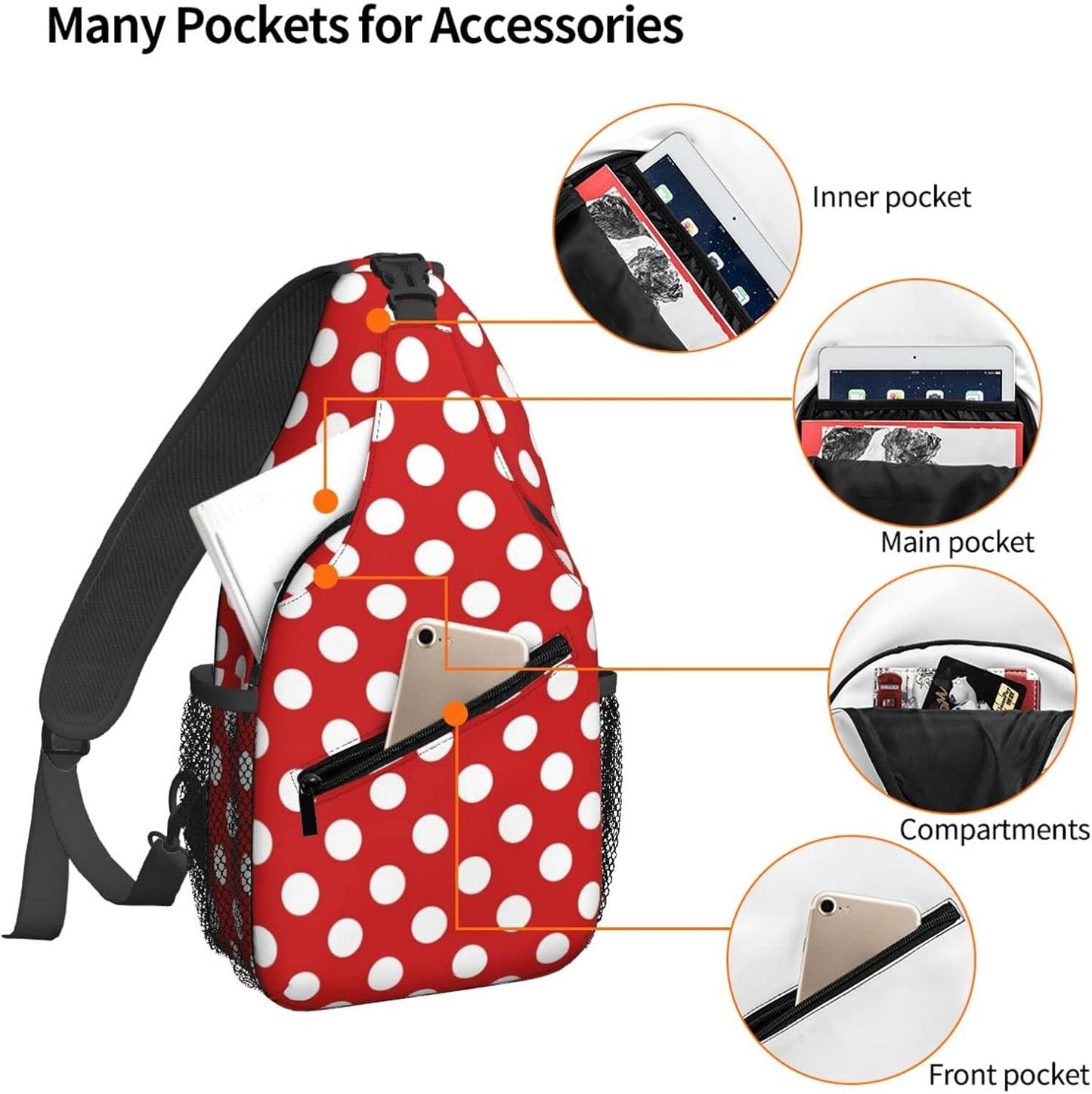 Famame Mochila bandolera para el pecho, bolsa de hombro, gimnasio, ciclismo, viajes, senderismo, mochila para hombres y mujeres, MultiColor37, Tamaño único