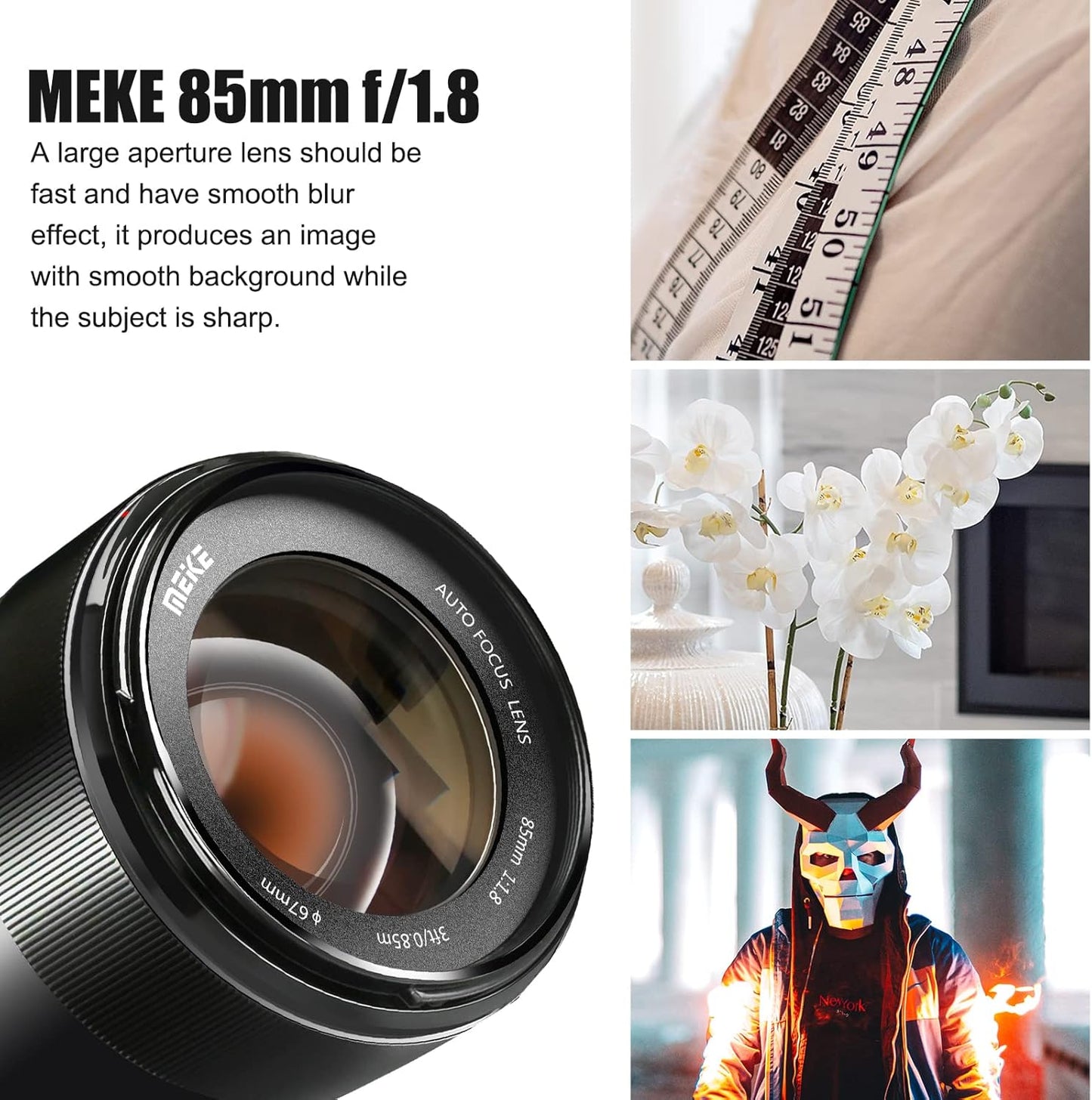 MEKE 85mm F1.8 Autofocus Full Frame Large Aperture Lens for Canon EOS EF Mount DSLR Camera