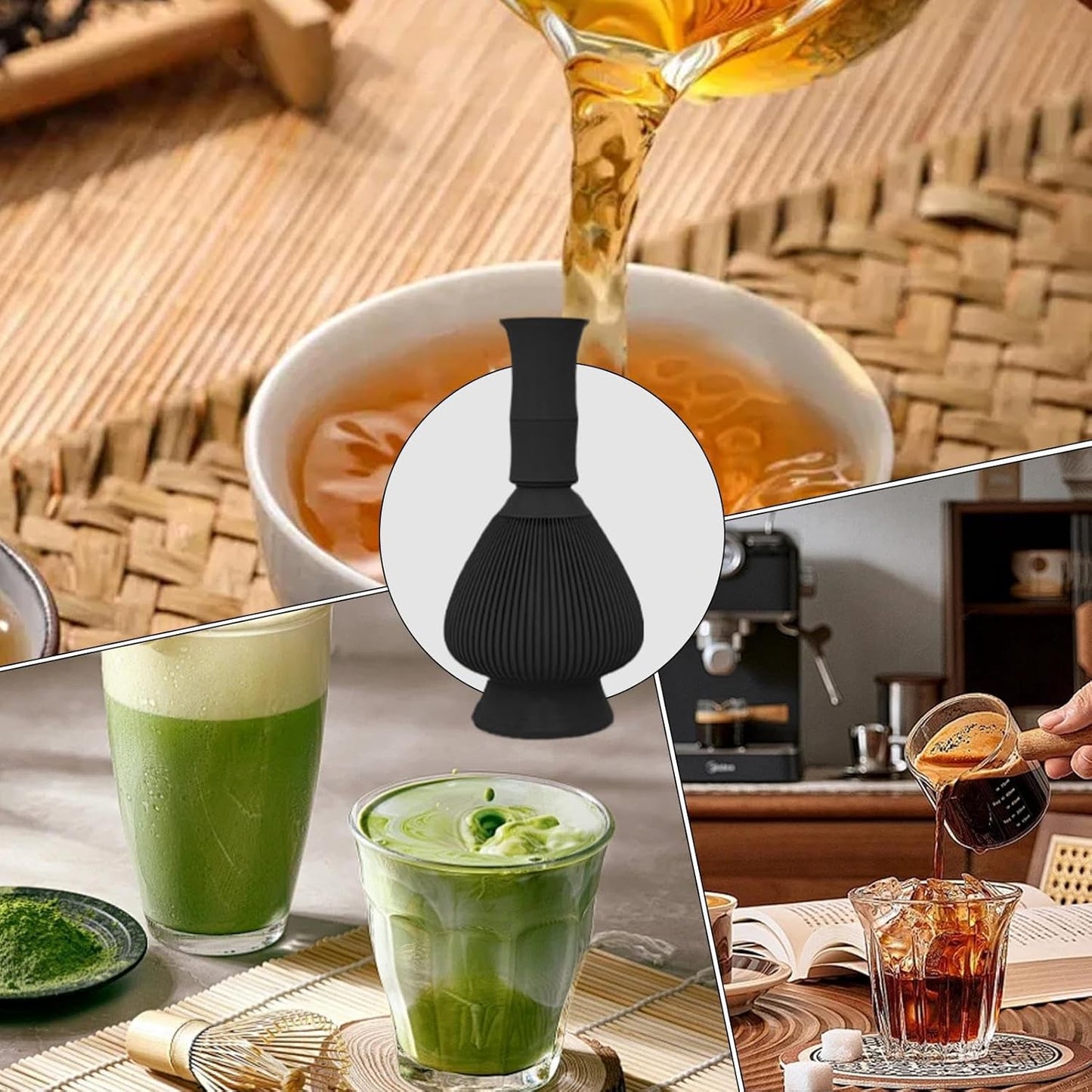 抹茶茶筅 - 手持ち ポータブル 攪拌器 | 伝統的 日本製 抹茶用 ミキサー,コーヒー キッチン ホーム カフェ ドリンク 茶 ラテ ミルク 用