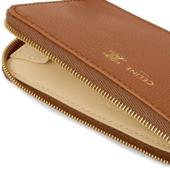 CELINE Long zipped card holder in grained supple calfskin - Image 4