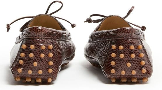 LE MONDE BERYL Driver calf snake effect leather moccasins - Image 4