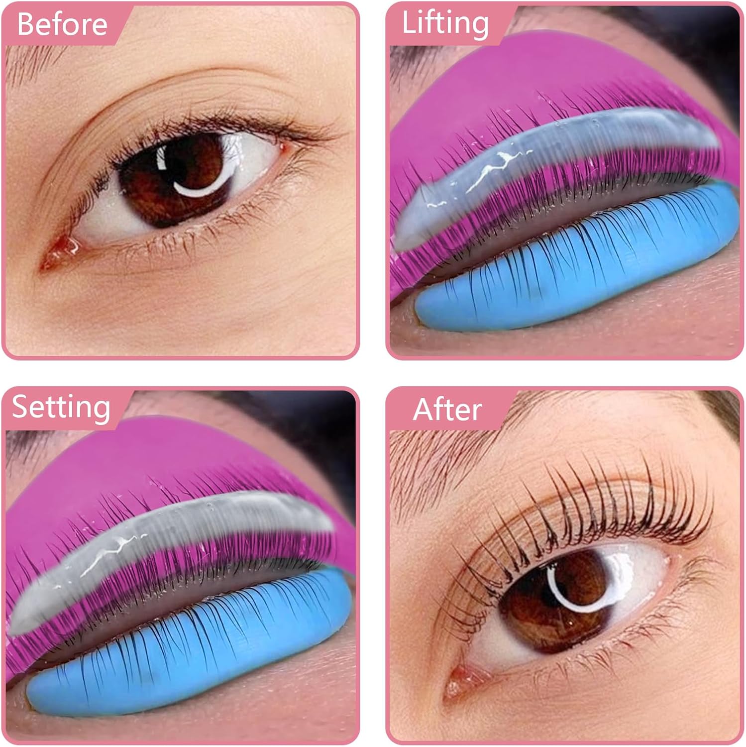 Libeauty 14 Pcs Eyelash Rising Pads Reusable Eyelash Lifting Rod Professional Silicone Lash Perma Rod for All Eye Shapes Lash Curler Shield