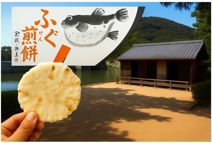 Inoue Shoten Fugu Senko Mochi, Spicy Mayonnaise Flavor, Decorative Box, 16 Pieces, Souvenir, Souvenir, Yamaguchi