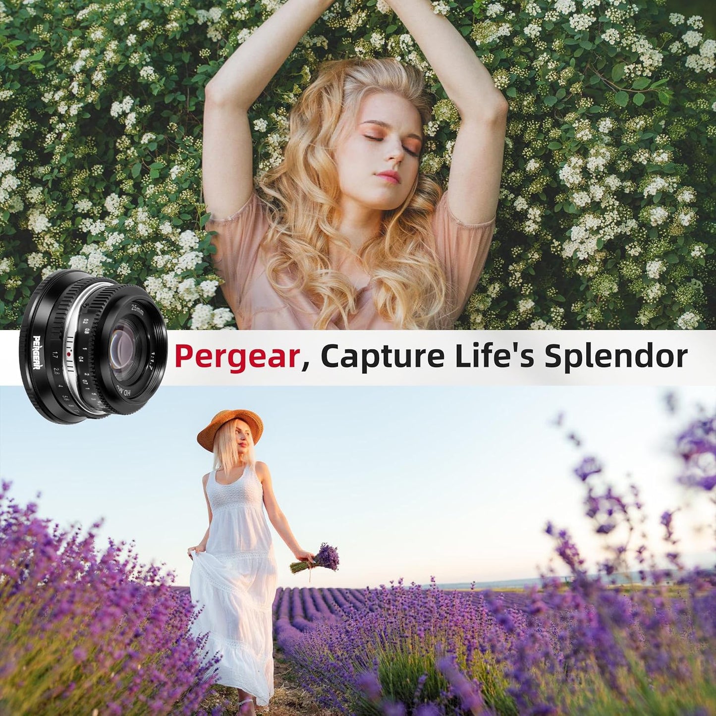 Pergear 25mm F1.7 Replacement Lens Large Caliber Manual APS-C Small Lightweight Camera Lens Perfect for Daily Shooting Portrait Street Photography Landscape Photography (Black, Canon RF Mount)