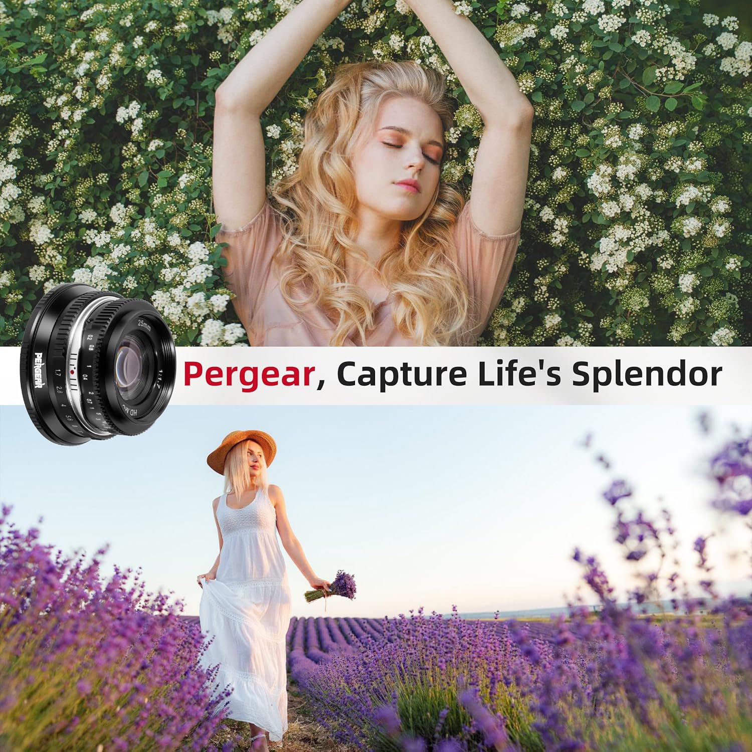 Pergear 25mm F1.7 Replacement Lens Large Caliber Manual APS-C Small Lightweight Camera Lens Perfect for Daily Shooting Portrait Street Photography Landscape Photography (Black, Canon RF Mount)