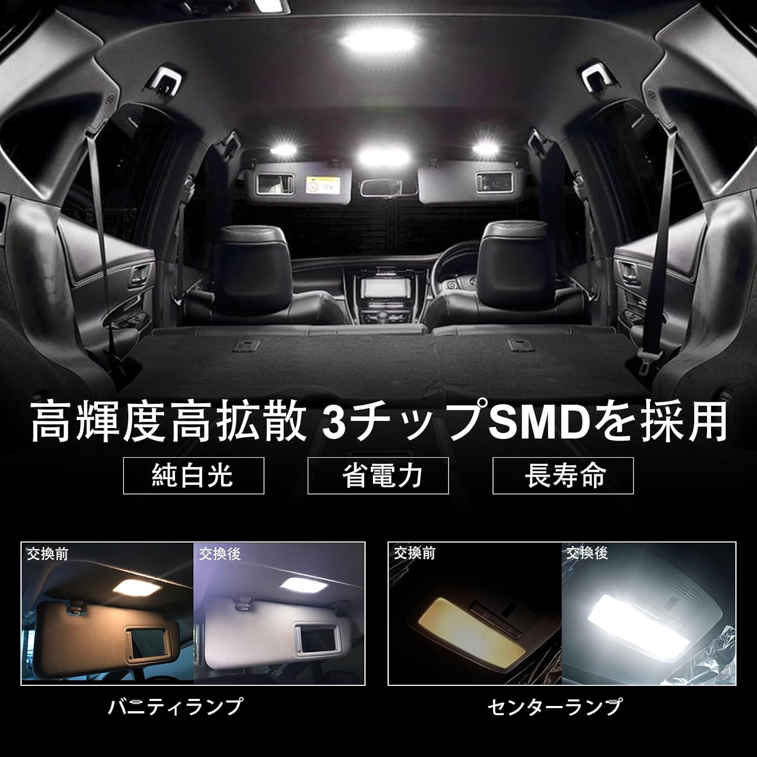 OPPLIGHT Toyota Harrier 60 Series LED Room Lamp, White, Indoor Light, Harrier 60 Series, Previous Period, Hybrid Vehicles, Dedicated Design, Explosive Light, Custom Parts, LED Bulb, LED Room Lamp,