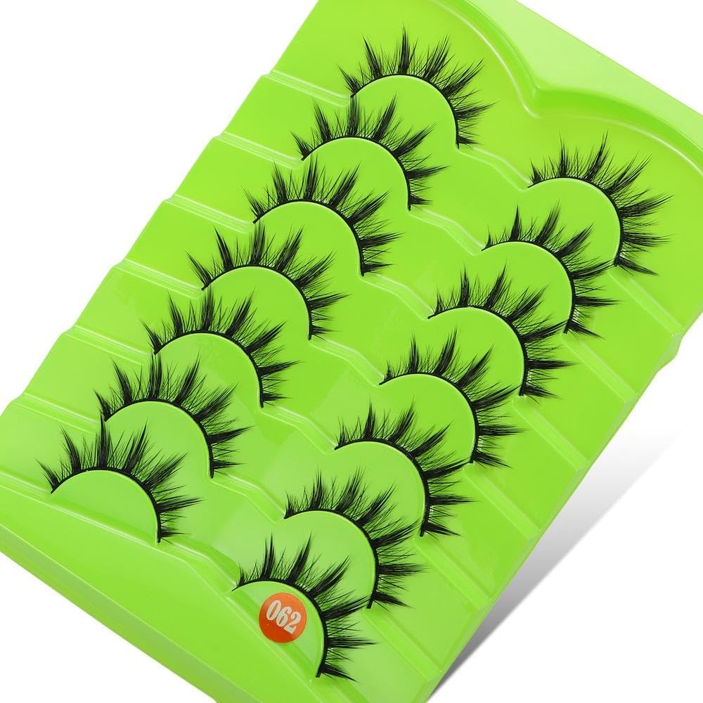 7 Pair Manga Eyelashes Japanese Anime Cosplay Eyelashes Spiky Wet Look Eyelashes Asian False Eyelashes Cluster (062)