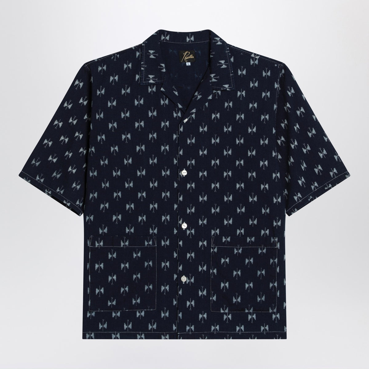 Needles 蝶ネクタイ付きの針の青いデニムシャツ - Image 4