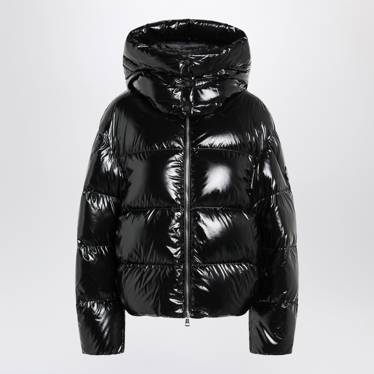 Moncler モンクラーxエドワードエンニンフルブラックシャイニーナイロンフード付きジャケット - Image 4