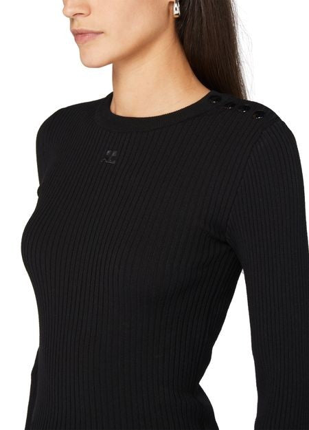 COURREGES ショルダースナップ リブニット セーター - Image 4