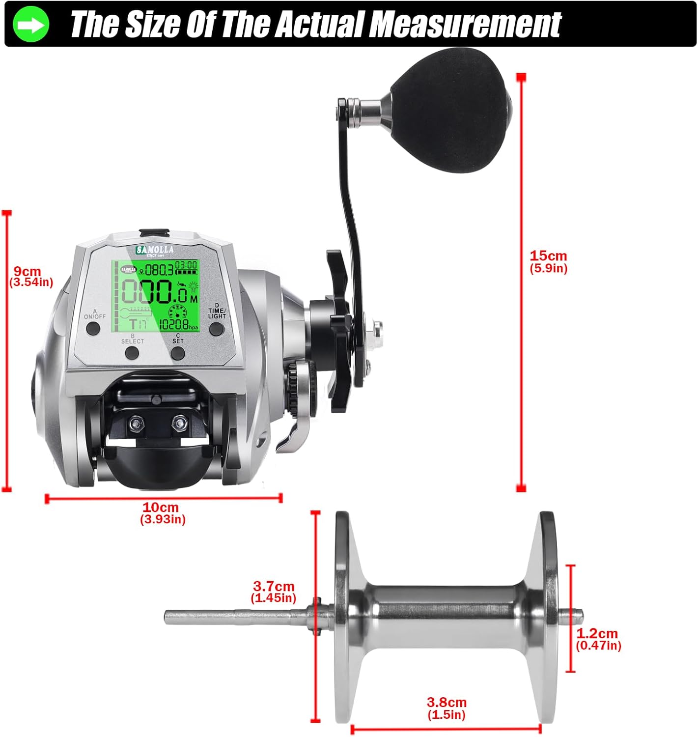 (2025 Model Limited) Bait LED with Counter, Waterproof, Professional Rechargeable Model and Regular Model, Line Counter 7.2 Gear Ratio, Replaceable Battery, Super Large Drag Force, 22.0 lbs (10