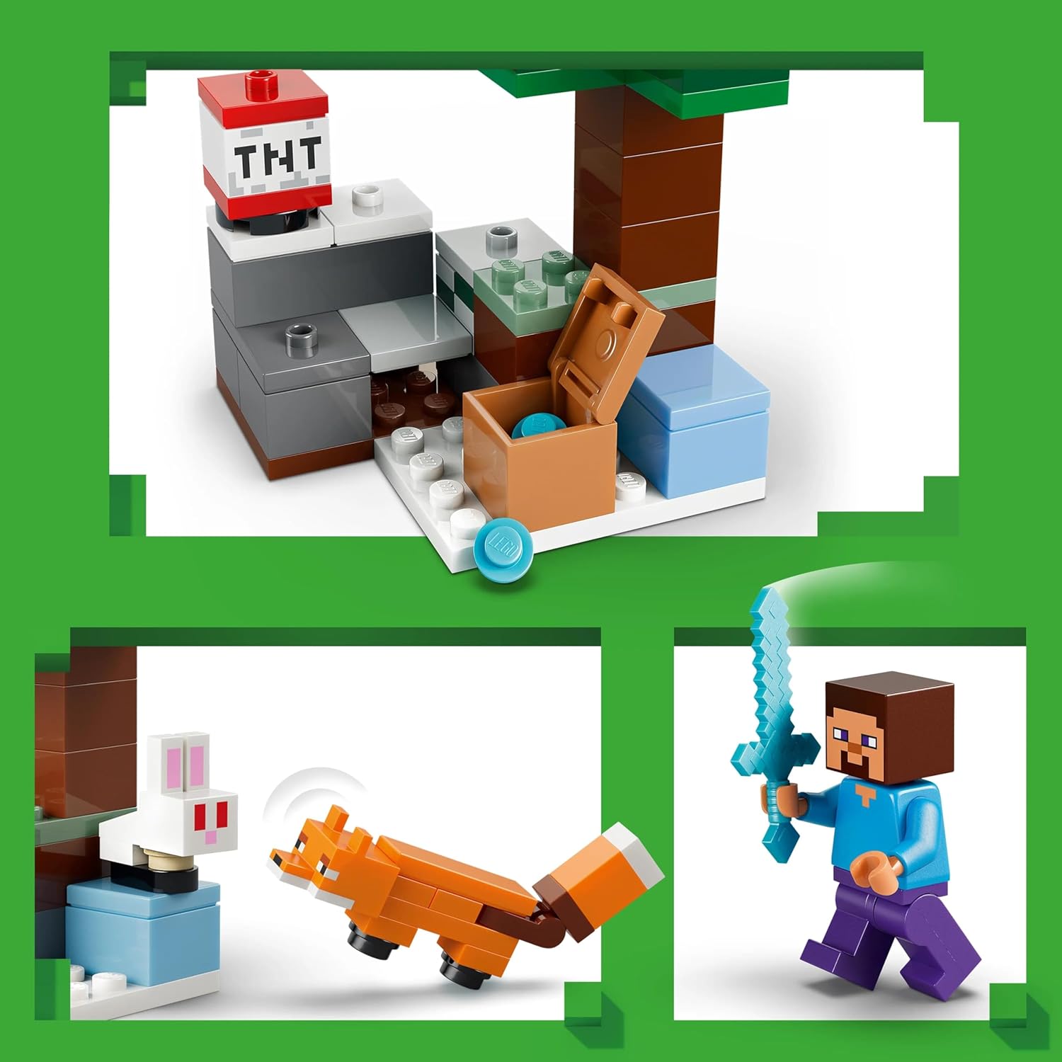 Lego Minecraft Steve Tiga's Adventure Toy Birthday Present Blocks Educational Toy for Boys Girls Children 6 7 8 9 Years Old Game Pretend Play Pretend Play Pretend Play