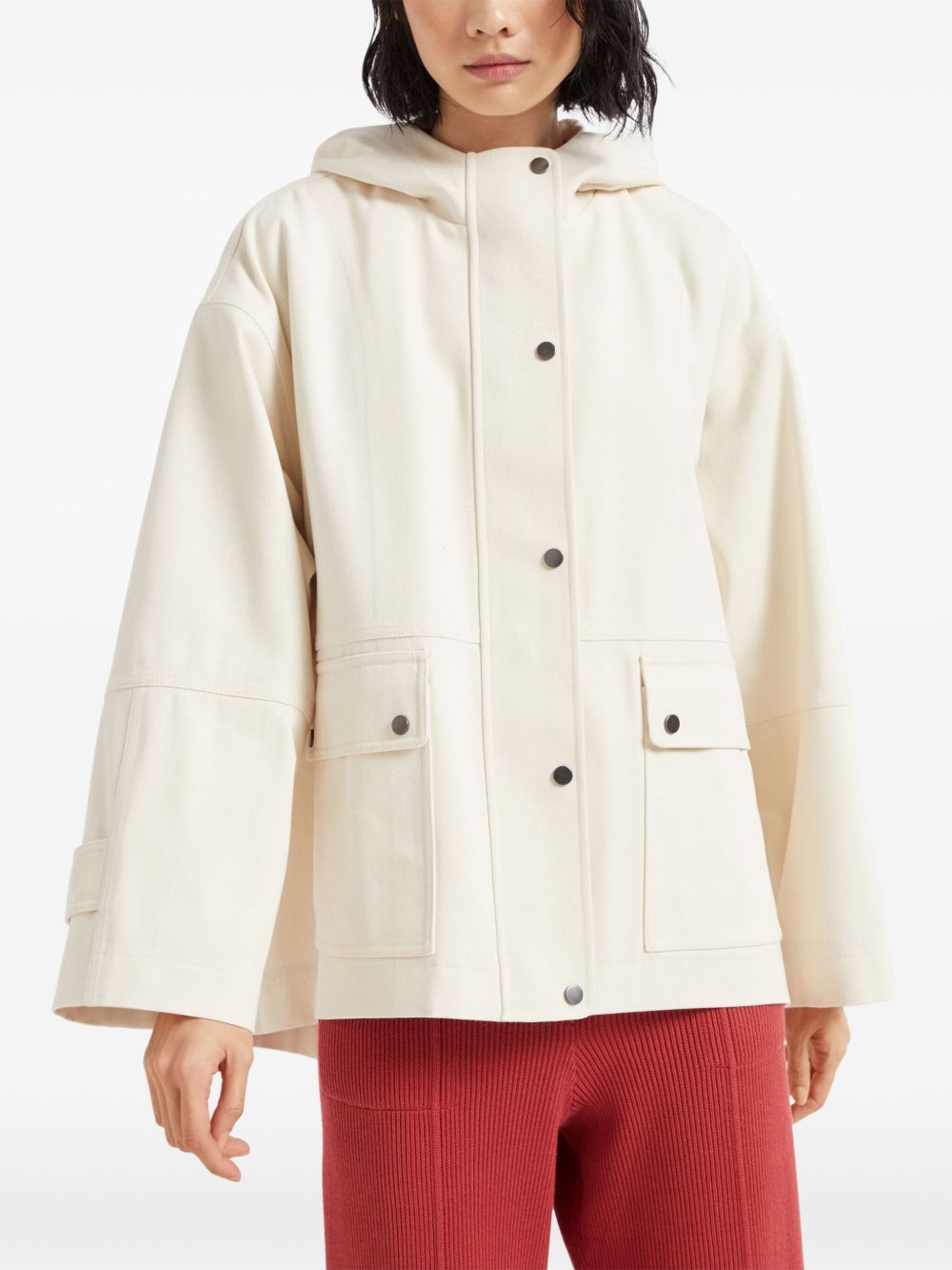 Brunello Cucinelli Hooded Canvas防水ジャケット - Image 4