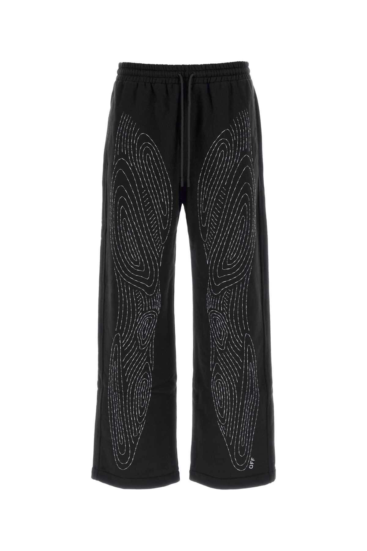 Off Off White Black Cotton Joggers - Image 4