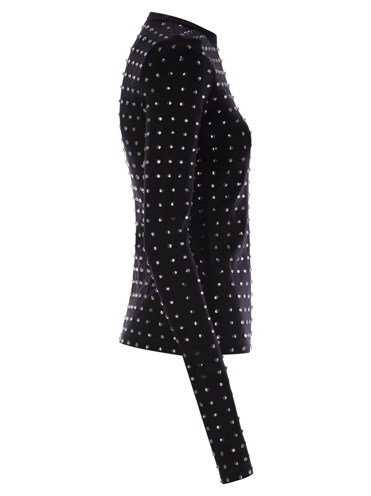 Sportmax ラインストーン付きSportMax Negus Scuba Jersey Tシャツ - Image 4