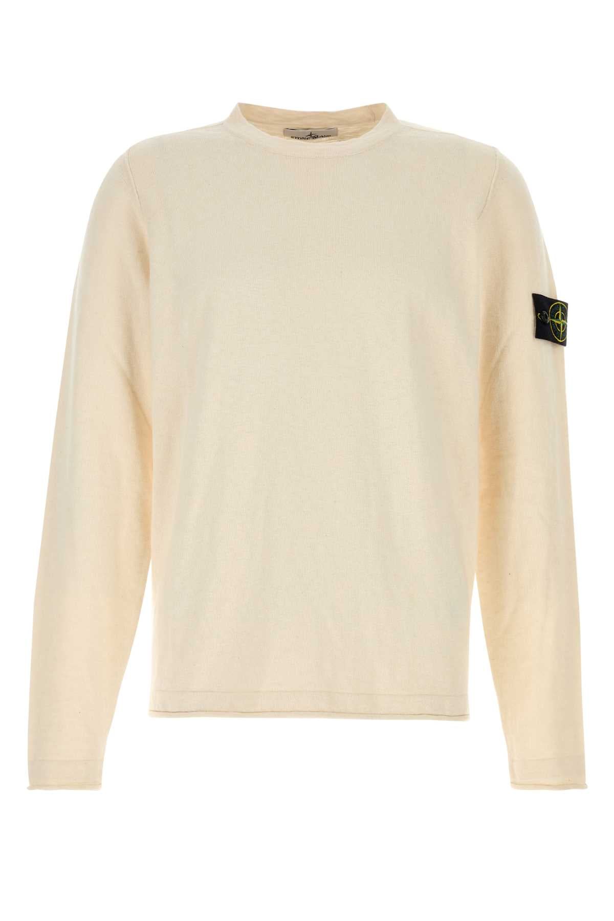 Stone Stone Island Ivory Cotton Blend Sweater - Image 4