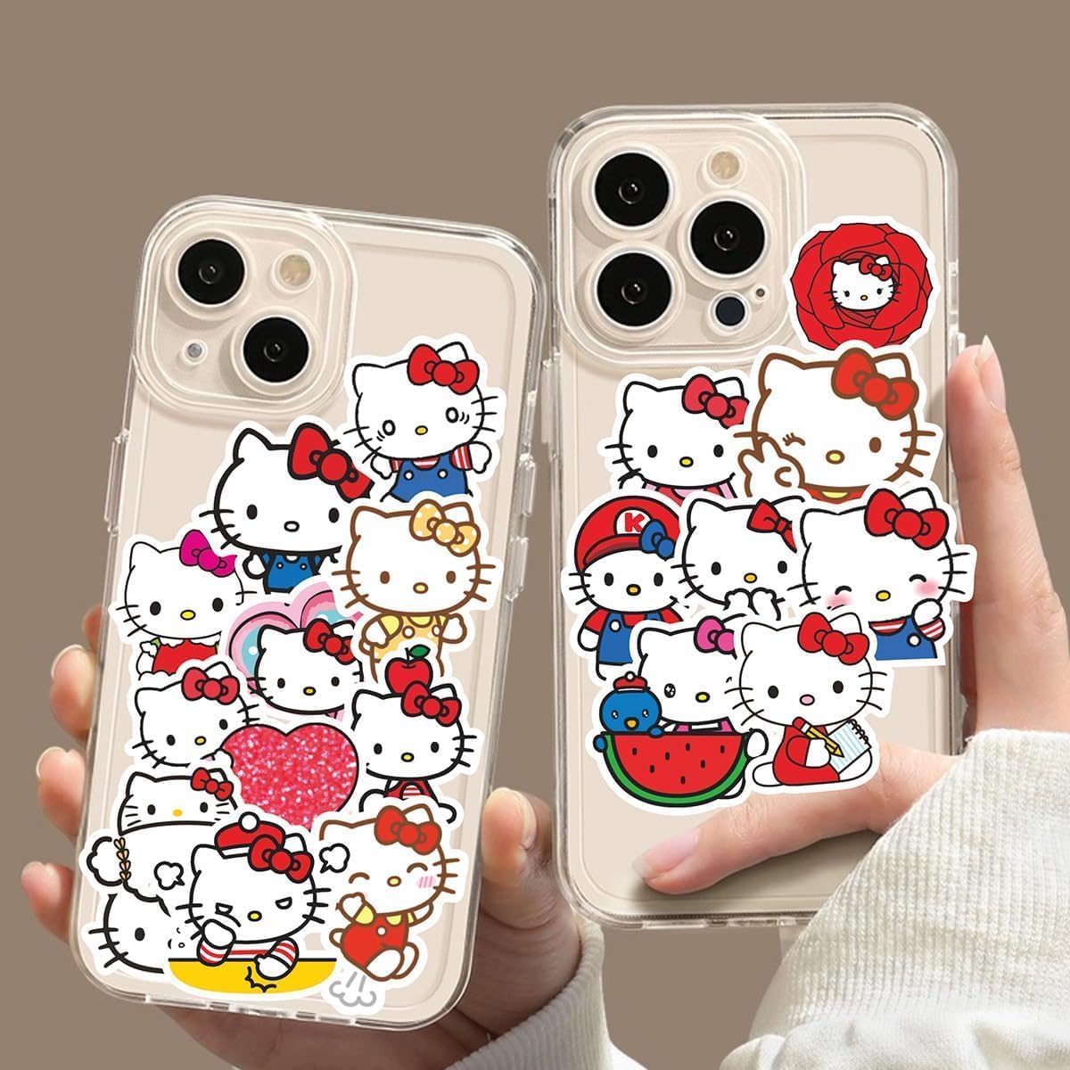 For Hello Kitty Stickers, Set of 100, Cute Anime for Crayon Shin-chan, Waterproof Decal, Cute, Fashionable, Cartoon, DIY Sticker, Reward Sticker, Birthday Gift, New Year Gift