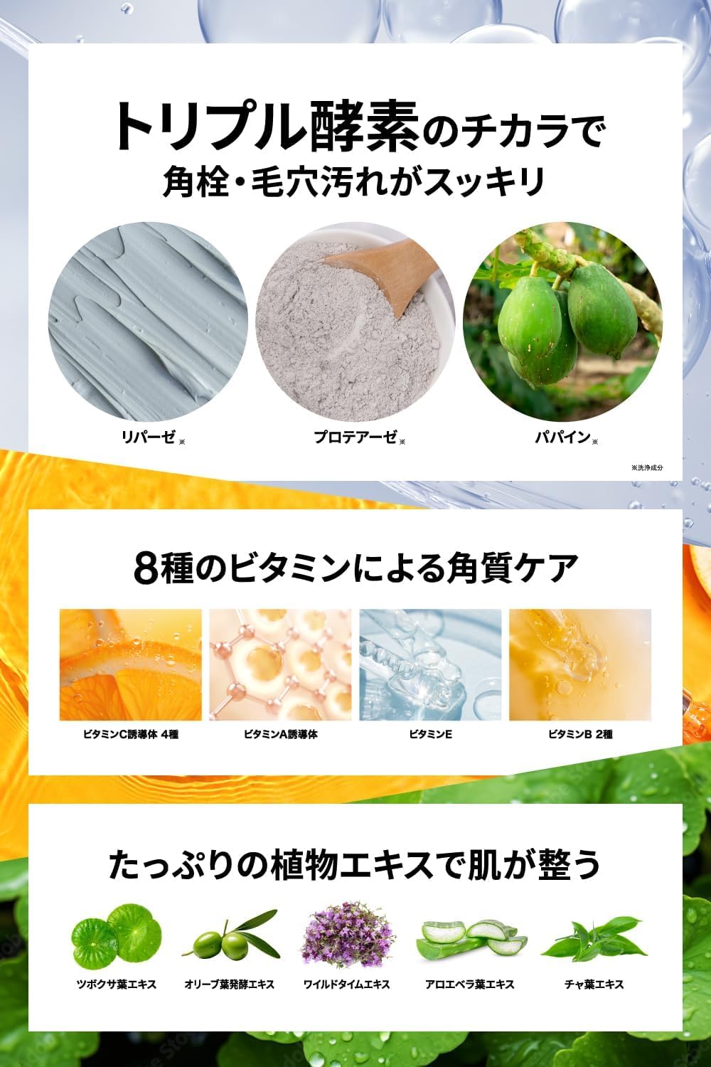 Men's Facial Cleansing Foam, Enzyme Facial Cleanser, Foam Wash