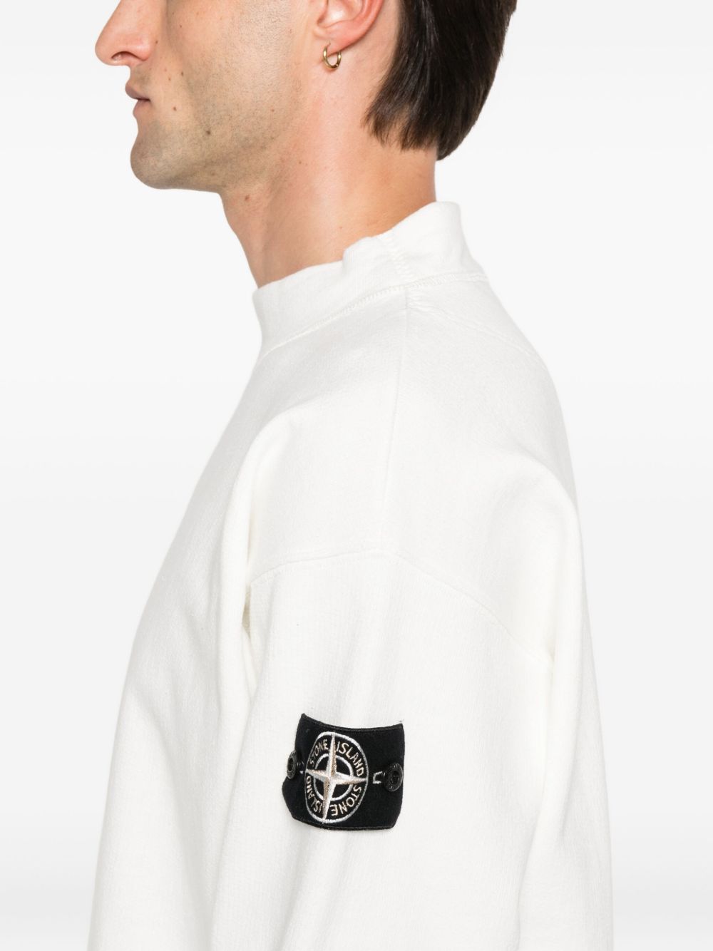 Stone Stone Island Logo Cotton Crewneck Sweatshirt - Image 4