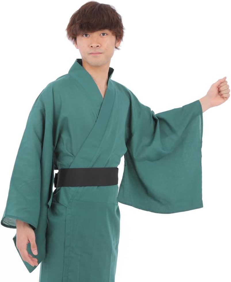 Magic Night Kimono Color Kimono, Green, 63.0 - 68.9 inches (160 - 175 cm), Cosplay, Costume, Theater, Period Drama, Party