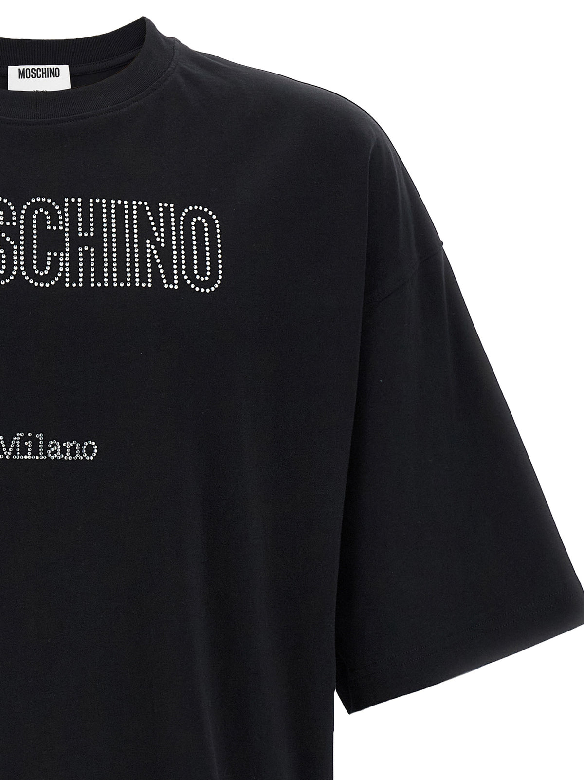 Moschino モスキーノラインストーンロゴTシャツ - Image 4