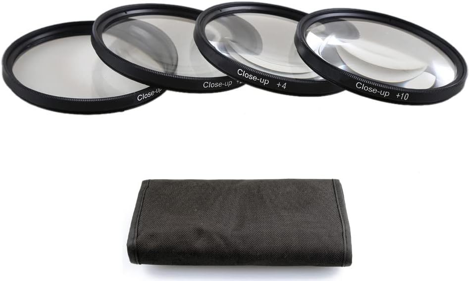 2023 49-77mm +1+2+4+10 Close Up Filter Optical Magnifier Camera Macro Lens Set for Nikon Pentax Sony DSLR