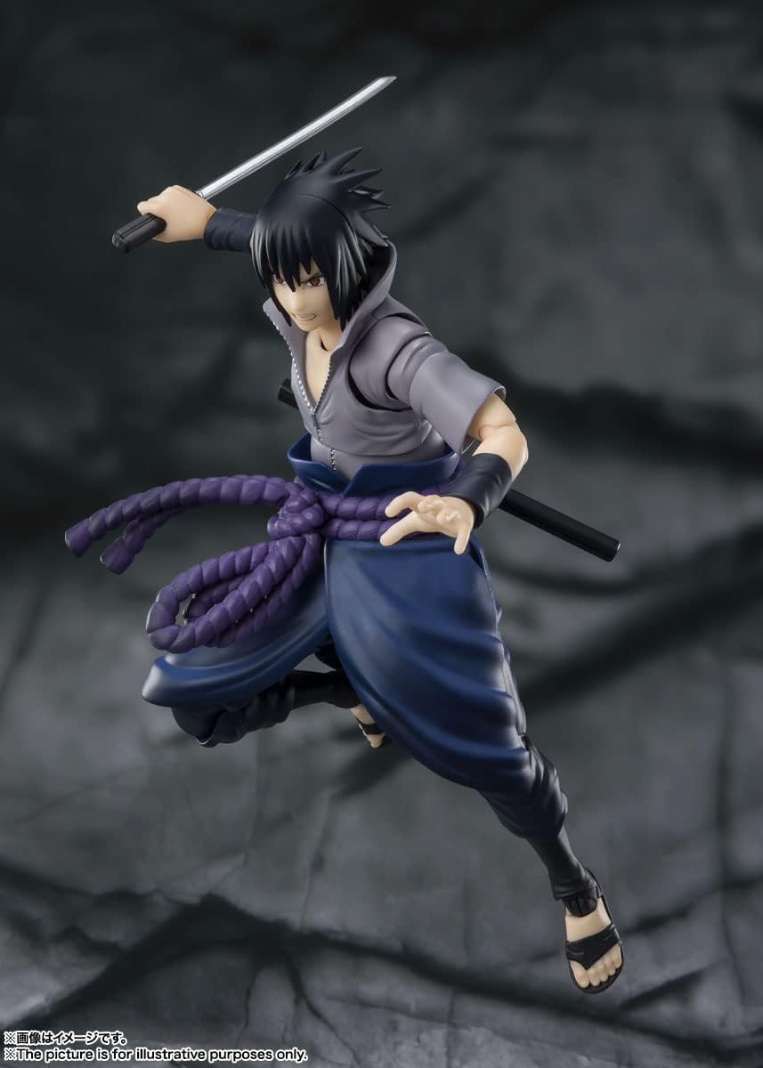 BANDAI SPIRITS S.H. Figuarts Naruto Shippuden, Sasuke Uchiha - All the Hatred Back - (Resale Version) Approx. 5.7 inches (145 mm), ABS & PVC Pre-painted Action Figure