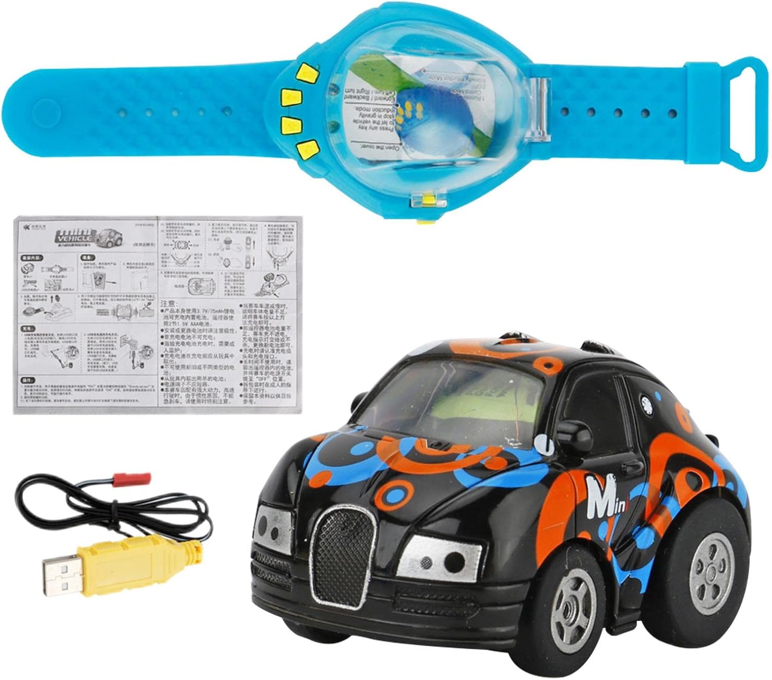 Remote Control Car Watch, Remote Control Cardazzle Cool Watch, Removable Wristband, Wearable Gift Watch for Kids, Interactive Game Toys Shuyu