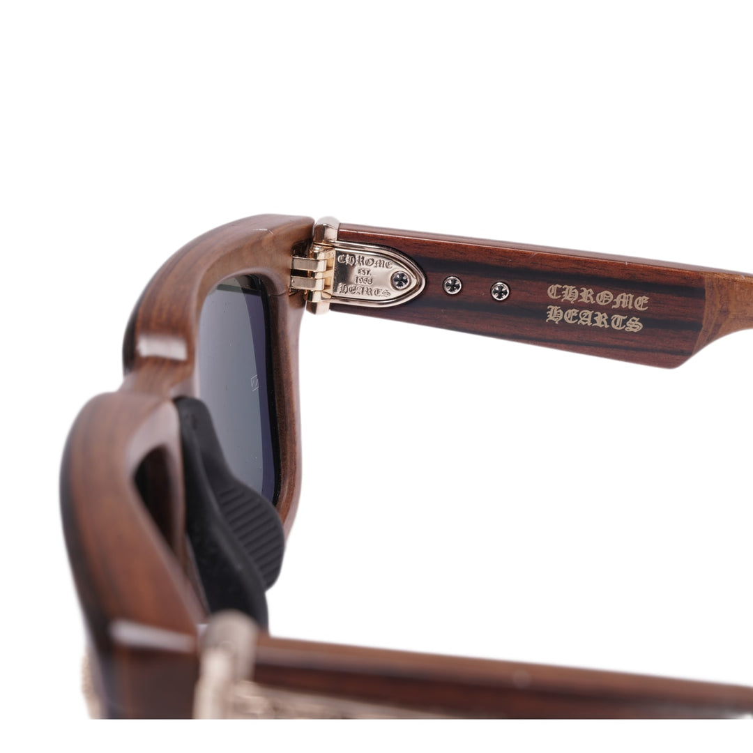 CHROME HEARTS 'EBONY' 18K GOLD LILITH SUNGLASSES